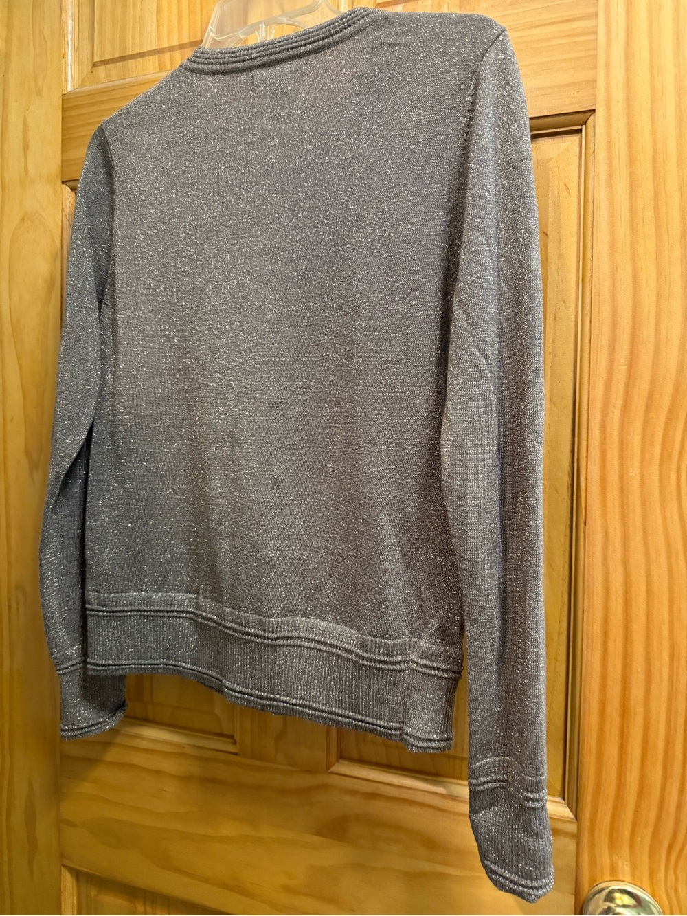 Banana Republic Shimmery Taupe Crewneck Cardigan size petite M - Picture 5 of 8